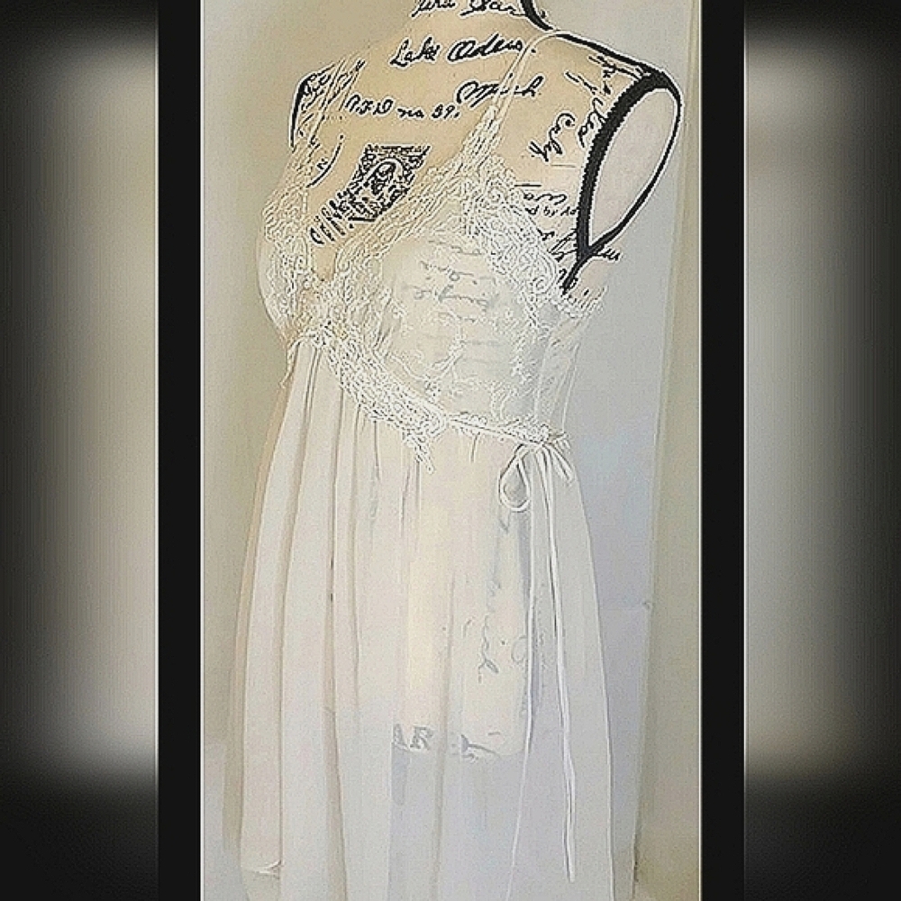 Wisteria Diane Samandi Sheer Babydoll Bridal Lingerie Medium Rare Find